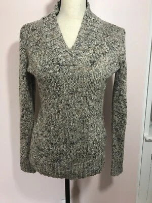 Suéter LIZ CLAIBORNE Tonos Tierra Jaspeado Manga Larga Cuello en V Mediano M Algodón Foto 1 de 4