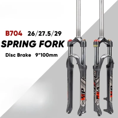 26 27.5 29'' Suspension Fork  Mountain Bike Spring Fork Travel 100mm Front Fork - Image 1 of 4