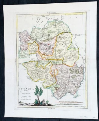 1780 Antonio Zatta Antique Map of The Lusatia Region Germany, Poland & Czech Rep - Image 1 of 3