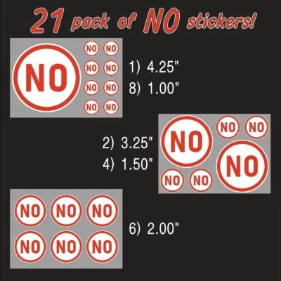 $0.99- Pack de 21 pegatinas de vinilo autoadhesivas "NO" para lo que no y lo que tienes Foto 1 de 4