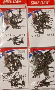 Eagle Claw Barrel Swivel Interlock Snap 01132 Sizes 5-10-12-14 Choose FIXED S/H - Picture 1 of 1