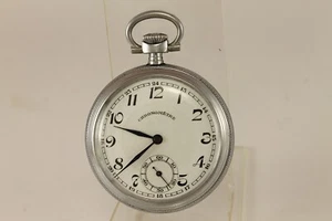 1930's Art Deco IXOR Chronomеtre French Pocket Watch Porcelain Dial Excellent - Picture 1 of 9