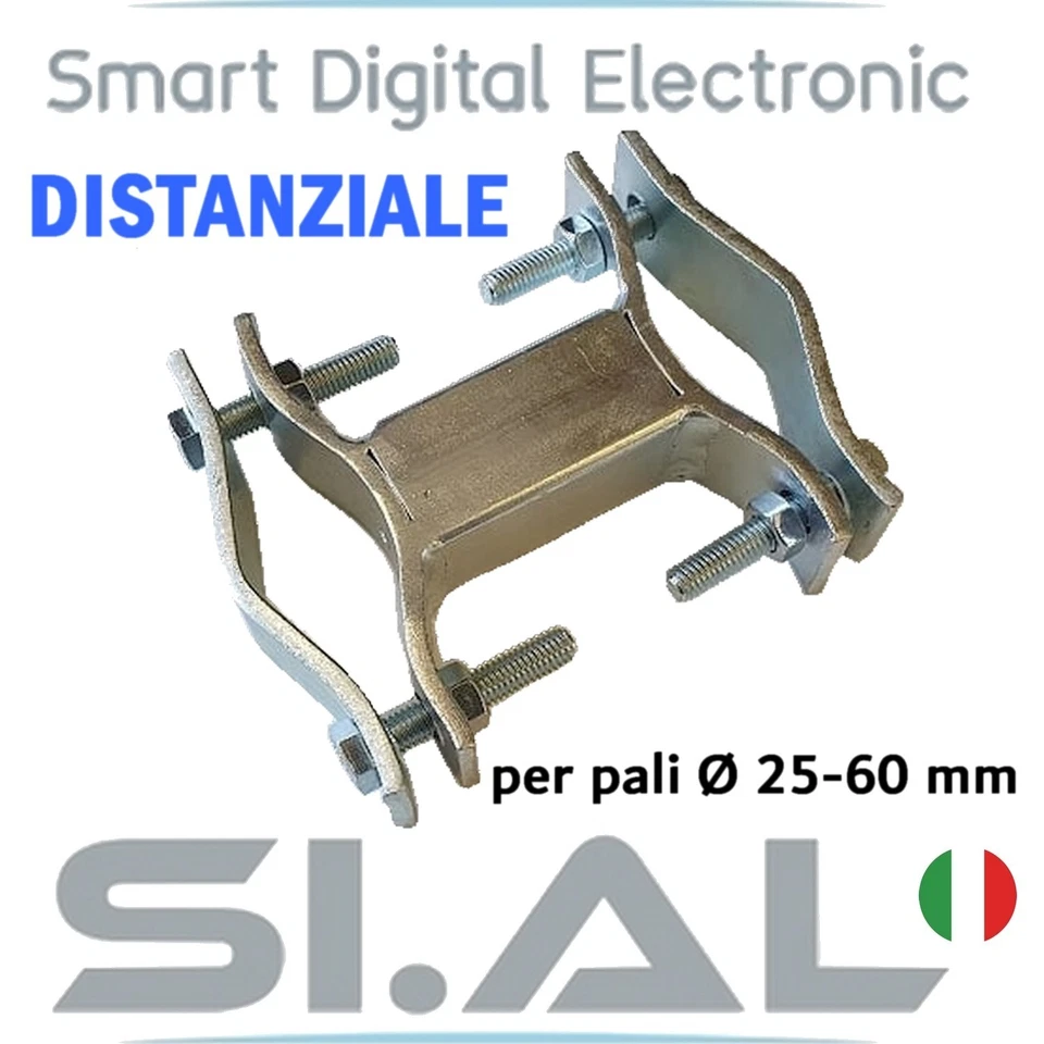 Distanziatore cavallotto per pali antenne diametro 25-60 mm con separatore 6 cm - Immagine 1 di 1