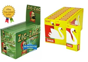 1200 Rizla Zig zag Cigarette Rolling Papers and 1200 Swan Slim Filter Tip