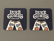 Luke Combs 2023 Tour Official Miller Lite Promo Bar Coasters Set Of 2 New Unused