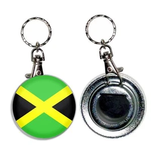 Jamaica Flag Bottle Opener Round Key Ring (55mm) - Picture 1 of 2