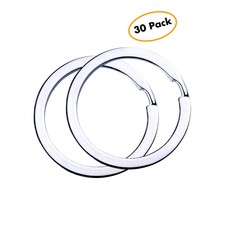 Flat Key Rings Key Chain Metal Split Ring 30pcs (Round 1.25 Inch Diameter), f.