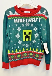 Minecraft Christmas Sweater Kids Size 4 NWT Jumping Beans - Picture 1 of 2