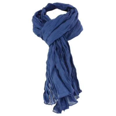 Clj Charles Le Jeune. Chèche. DAKAR, Coton. Bleu de Prusse  - Uni -  - Photo 1/4