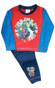 Kinder Kinder Jungen Spiderman Team Up blau langärmeliges Pyjama-Set Alter 1,5 2 3 4 - Bild 1 von 1