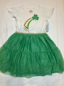 Girls Cat & Jack Cream Rainbow / Green Tutu Dress Size XL-14 - Picture 1 of 8