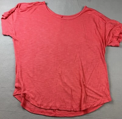 Camisa feminina Mudd tamanho XL vermelha salmão manga gorro ombro frio  - Imagem 1 de 4