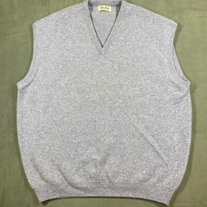 Vtg PETER SCOTT Lambswool V Neck Sweater Vest gray Pure Wool Made in Scotland - Picture 1 of 6