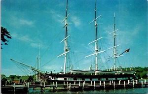 Postcard Mystic Connecticut Charles W Morgan Last Wooden Whale Ship Seaport - Bild 1 von 2
