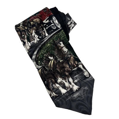 Corbata de cuello vintage RARA Anheuser Busch Budweiser para hombre logotipo de cerveza Clydesdale años 90 Foto 1 de 4