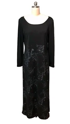 Maxi Vestido Saint Tropez West Negro Brillo Floral Línea A Evento Para Mujer Talla L Foto 1 de 4