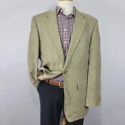 Orvis Sporting Traditions Men's Sport Coat Blazer Two Button Beige SILK Size 42L - Image 1 of 4