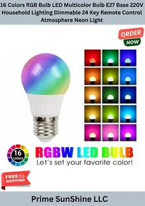 E27 RGB LED Light Bulb 16 Color Changing Dimmable Lamp Remote Control Colorful - Picture 1 of 6