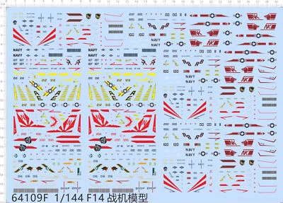 1/144 F-14 VF-1 Wolf Pack VF-111 SUNDOWNER VF-41 Black Aces Markings Water Decal - Bild 1 von 4