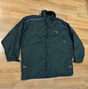 Vintage 90s Diadora Football Club Quilted Lined Jacket Logo Green Men’s Size XL - Picture 1 of 13
