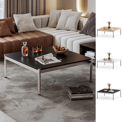 Réplica clássica mesa de centro quadrada de aço inoxidável para sala de estar escritório 40 polegadas - Imagem 1 de 4