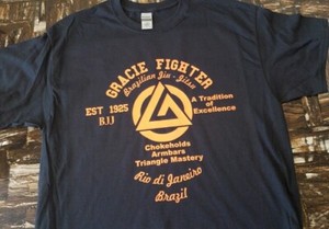 GRACIE MMA FIGHTER Jiu Jitsu PRIDE FC FIGHTING ORANGE logo arts martiaux