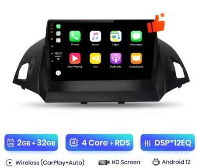 RADIO 2 DIN 9" PARA FORD KUGA BLUETOOTH GPS WI-FI USB 2/32 CARPLAY NAVEGADOR - Imagen 1 de 4