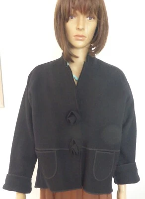 HOPSACK * Jacke * schwarz *  100% Schurwolle(Walk)  *  Gr. 38 - 40 *  wie Neu - Bild 1 von 4