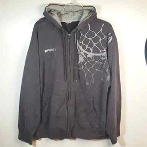 AND1 XXL Gray Zip Basketball Hoop Hoodie - Picture 1 of 8