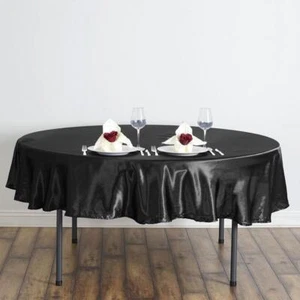 10 pcs 90" ROUND Satin TABLECLOTHS Wedding Party Banquet Special Event Linens - Picture 1 of 58
