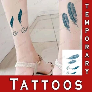 Fake Tattoos Temporary Removable Transfer Neck Real Women Men Tattoo Sticker - Picture 1 of 14