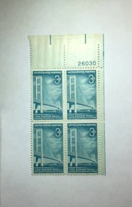 US 3 Cent The Mackinac Bridge 1958, Scott #1109, Block Of 4, MNH/OG/VF. - Picture 1 of 1