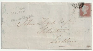 1851 KNIGHTON RADNORSHIRE 1d IMPERF WRAPPER BLUE GREEN UDC WALTON WALES LUDLOW - Picture 1 of 2