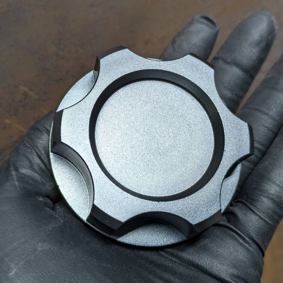 SSCO GUN METAL ALUMNINUM OIL CAP FOR THREADED HYUNDAI OR KIA - Image 1 of 2