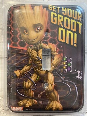 «ПОЛУЧИТЕ ВАШ ГРУТ НА!» Металлическая крышка переключателя света Marvel - Изображение 1 из 2