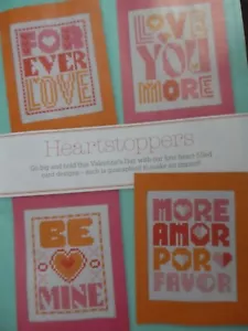 4 Valentine's Cards cross stitch charts designed by Emma Congdon - Picture 1 of 1