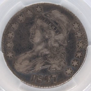 1827 Capped Bust Half Dollar Square Base 2 PCGS Gouged-VF Detail (J74) - Picture 1 of 5