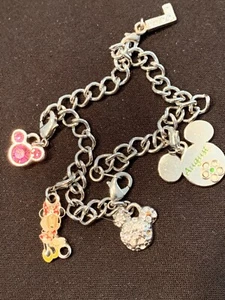 Disney Princess Bettelarmband Mickey Mouse Minnie 7 1/2" Strass Vintage - Bild 1 von 12