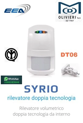 Sensore Doppia Tecnologia Syrio DT06 Marca EEA ET106 Di Allarme