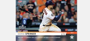 Tarjeta Topps Now World Series 2019 Astros George Springer #1065 13 XBHs - Imagen 1 de 2