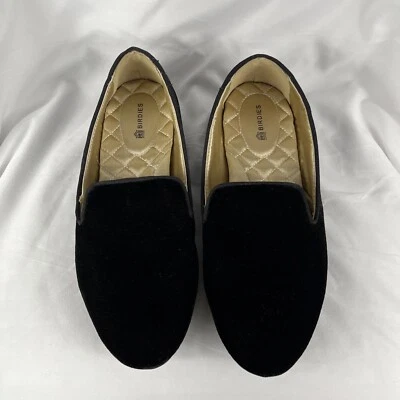 Birdies The Starling Negro Terciopelo Planas Zapatillas para Fumar Para Mujer 7 Zapato Antideslizante Foto 1 de 4