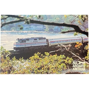 Vintage Postcard, locomotive, Amtrak, New York - Boston shoreline - Picture 1 of 3