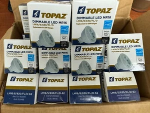 (10 Lot) Topaz Dimmable LED MR16 Bulb LM16/8/850/FL/D-62 50W Halogen Replace - Picture 1 of 2