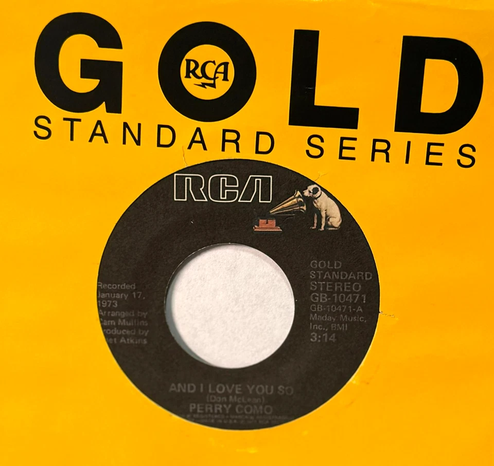 PERRY COMO * 45 * And I Love You So / Love Looks So Good On * UNPLAYED MINT * RI - Image 1 of 1