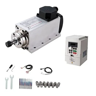 Kits de motor de husillo CNC, 110 V 1,5 KW ER16 kit de husillo cuadrado refrigerado por aire 1,5 KW ER16 Foto 1 de 4