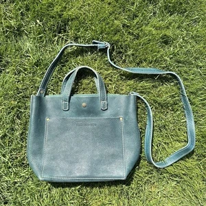 Women’s Portland Leather Goods Mini Zipper Crossbody Tote Bag Green - Picture 1 of 6