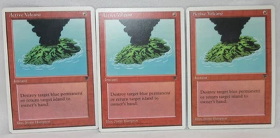 ACTIVE VOLCANO X3 MAGIC THE GATHERING CHRONICLES MTG VINTAGE Trading Card  #301 - Image 1 of 4