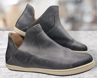 Bota Taos Unity Couro Cinza Moderna, Casual Slip On Tornozelo/Tênis Tamanho 8 - Imagem 1 de 4