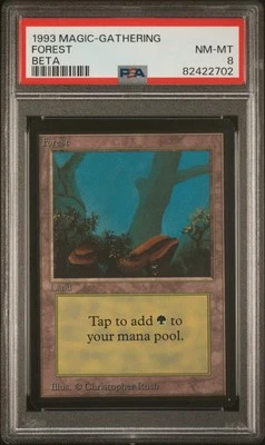 Forest - Beta - MTG - NM to MINT - PSA 8 - Image 1 of 2