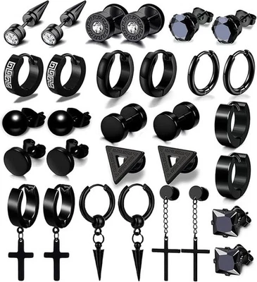15 Pares Pendientes para Hombre, Kit de Pendientes de Acero Inoxidable para Hombre Mujer Fashi Foto 1 de 4